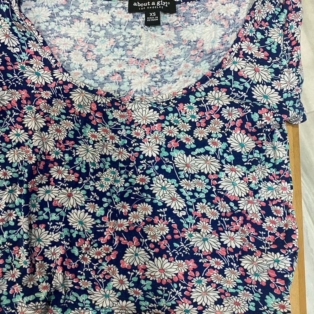 About a girl adorable flower crop multi colored flowers size xs